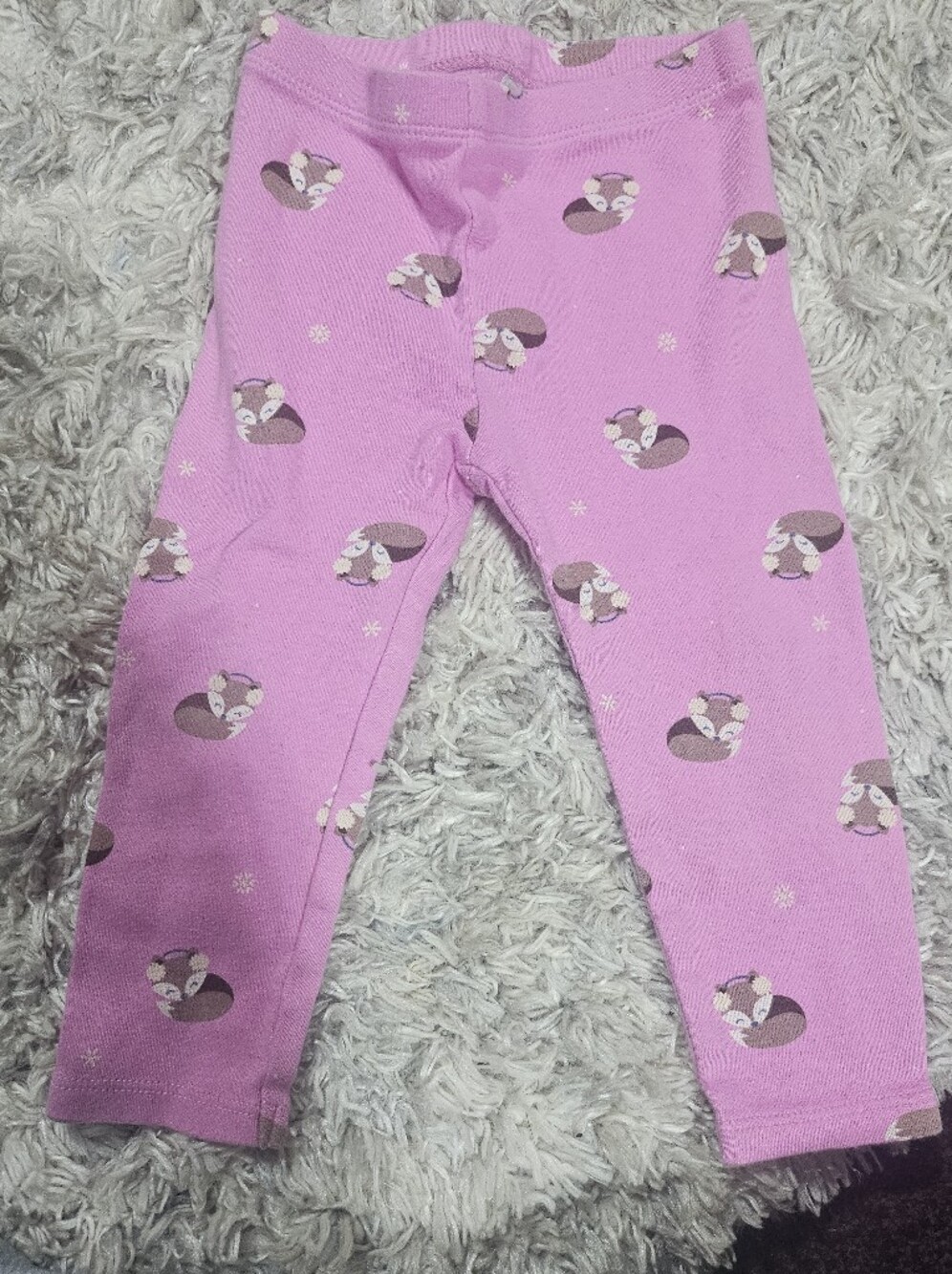 2/20$ Girls' Pink Fox Print Cozy Leggings